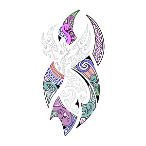 Maori style phoenix integration tattoo