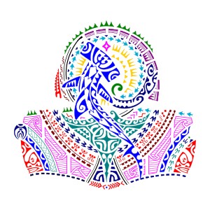 Fighting spirit Polynesian half sleeve
tattoo