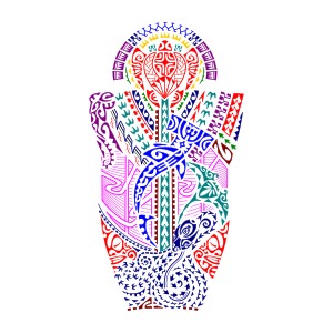 Polynesian full sleeve warrior tattoo