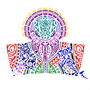 Polynesian family warrior half sleeve
tattoo