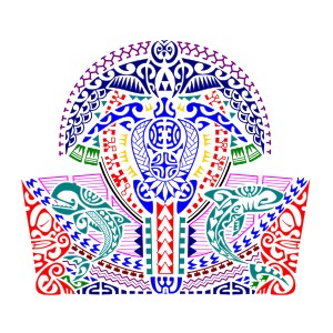 Warrior and family Polynesian half sleeve
tattoo