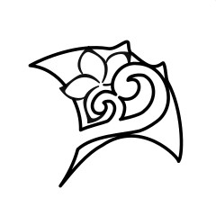 Minimalist mother daughter Maori manta
tattoo