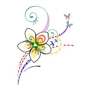 Feminine Polynesian small frangipani
tattoo