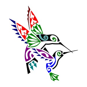 Father and son hummingbirds Polynesian
tattoo