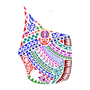 Best man Polynesian pec tattoo