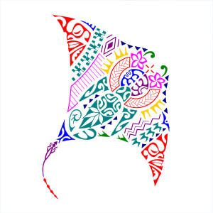 Polynesian turtle manta tattoo for the
calf