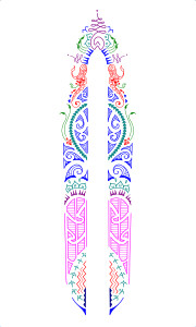 Maori and Mehndi feminine tattoo for the
back of the spine