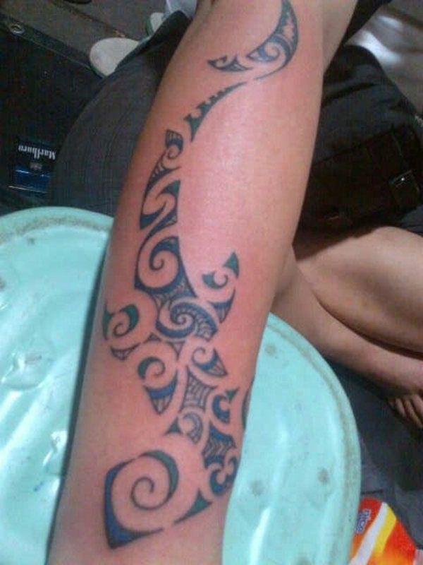 Iann - Maori hammerhead shark tattoo